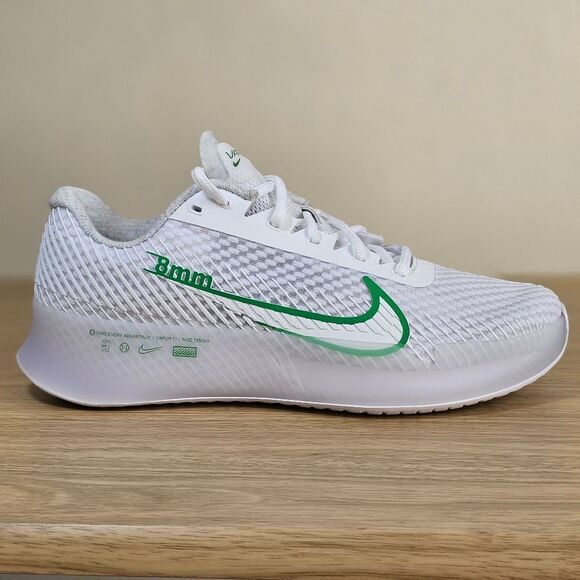 Nike Court Air Zoom Vapor 11 HC White Kelly Green Men\'s 7.5 Tennis LE DR6965-102